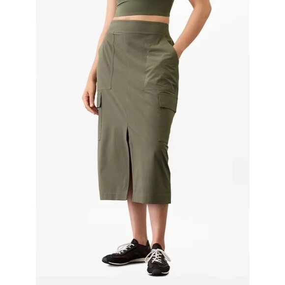 New Athleta 4 Brooklyn Heights Cargo Skirt Moss Size 4 - Picture 1 of 9
